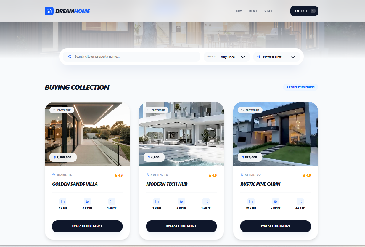 Dream Home Luxury website preview