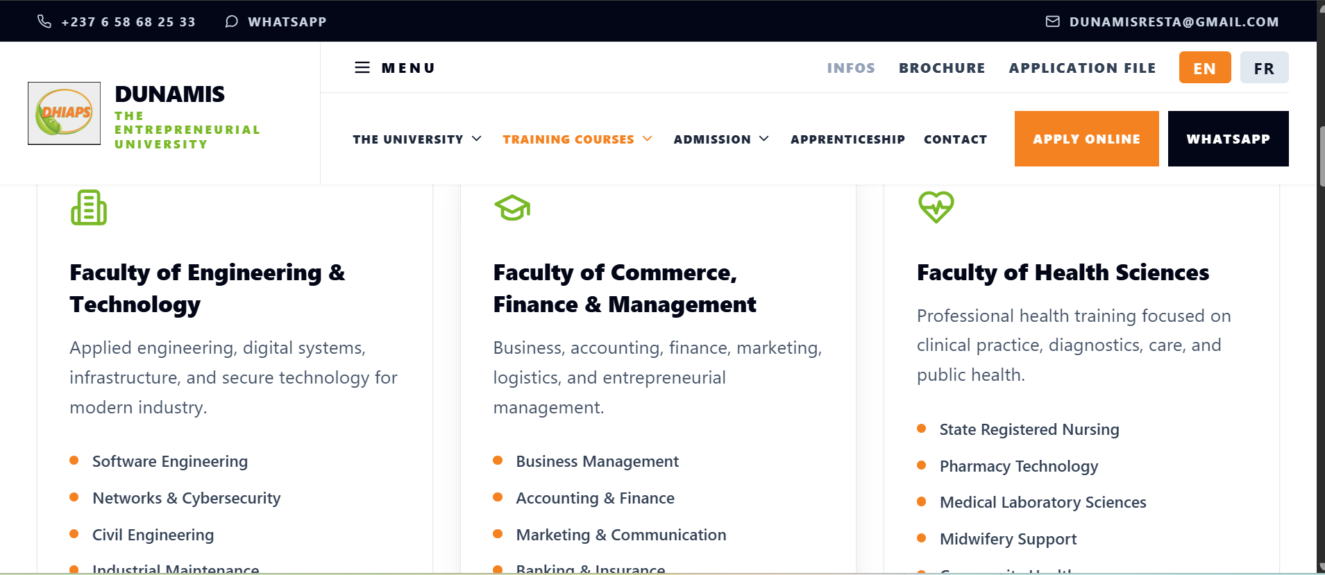 Dunamis University management system preview